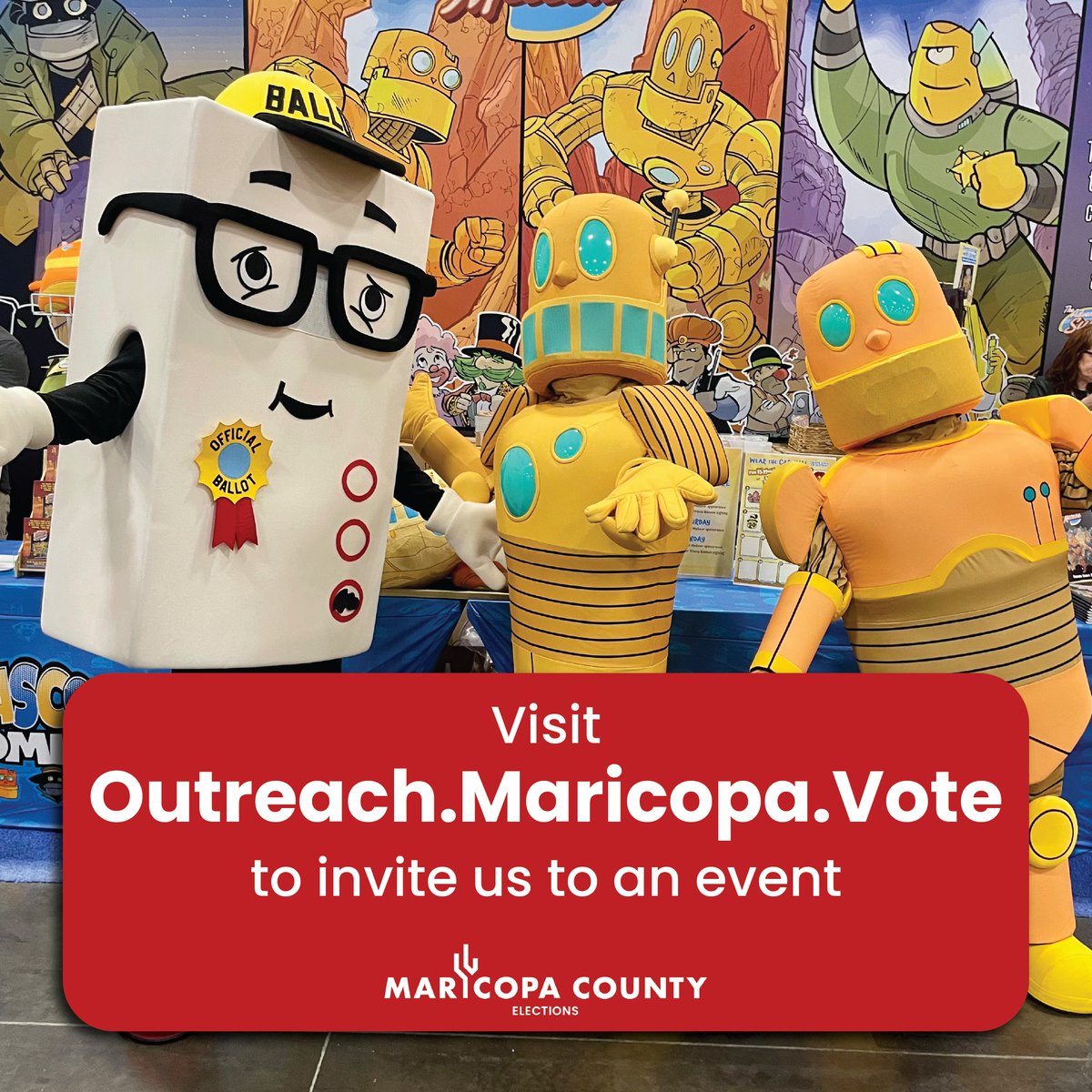 MaricopaVote's tweet image. Where should our outreach team head next? Visit Outreach.Maricopa.Vote to invite us to an event!
¿A dónde debería ir nuestro equipo de alcance a continuación? Visite Alcance.Maricopa.Voto para invitarnos a un evento.