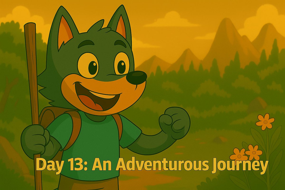 folavisuals's tweet image. Day 13 Lore: An Adventurous Journey
With the taste of the bountiful fruit still fresh from yesterday’s discovery, the brave explorer pressed forward. The forest path began to twist and rise, unveiling winding trails that whispered of forgotten legends. A warm breeze rustled the…