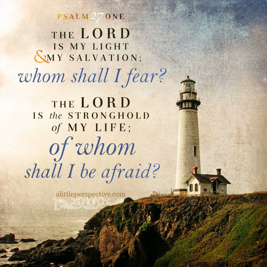 The Lord is my light and my salvation;
    whom shall I fear?

The Lord is the stronghold of my life;
    of whom shall I be afraid?

- Psalm 27:1 (ESV)

#Lord #Jesus #Christ #myLight #mySalvation