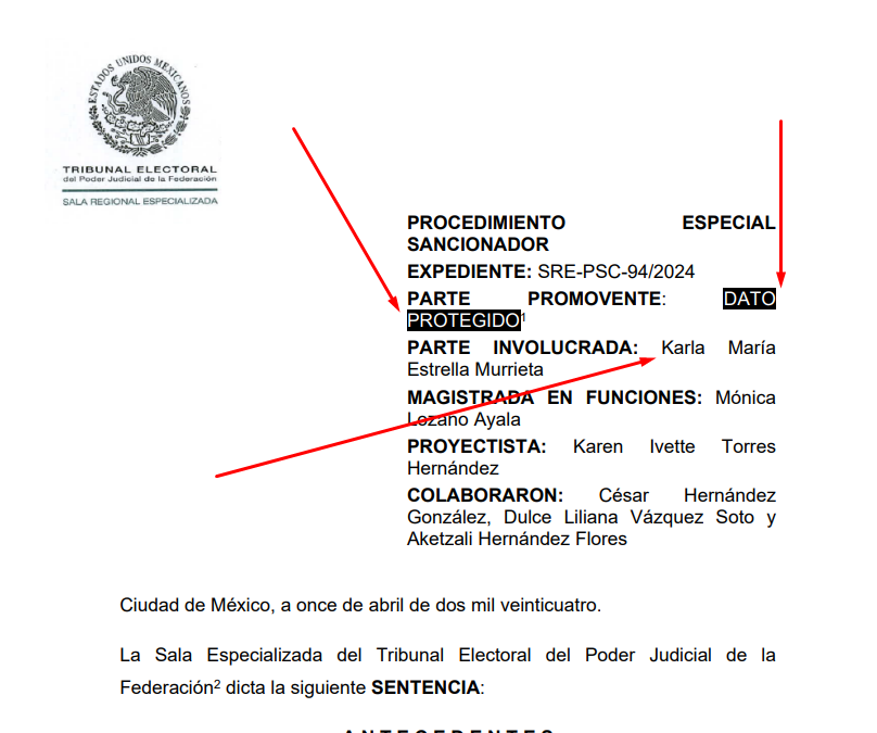 taller2006's tweet photo. El Diputado Gutierrez Luna (esposo de DATO PROTRGIDO) salió esta mañana a mentir abiertamente al decir que el TEPJF en susentencia "no dice que Karla Estrella tiene que pedir disculpas por durante 30 días". 
Le presento la sentencia infame y humillante del Tribunal Electoral del Poder Judicial de la Federación en contra de una ciudadana sin FUERO.