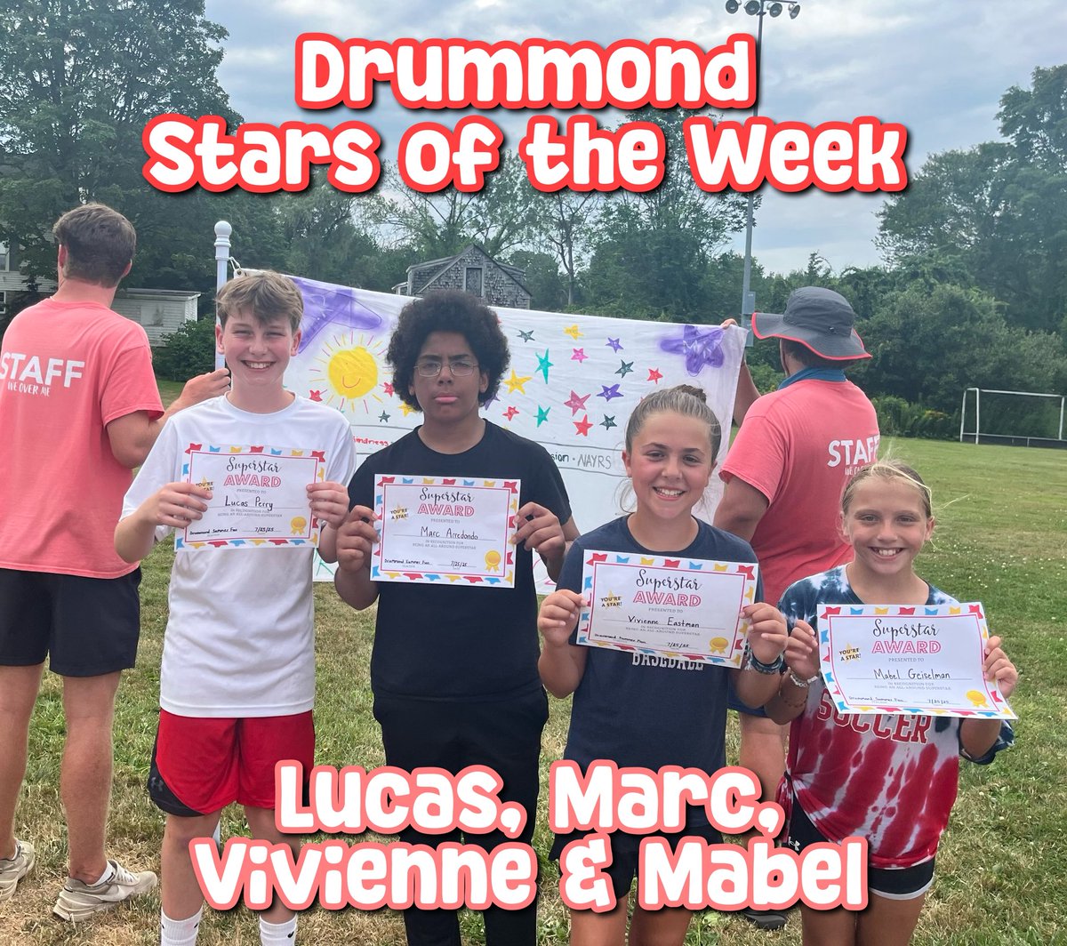 Thank you to everyone for an awesome Week 5 - we can’t believe there’s only 1 week left! Shoutout to our Week 5 Stars of the Week at Sargent, Franklin, Drummond! (Post 1 of 2)✨