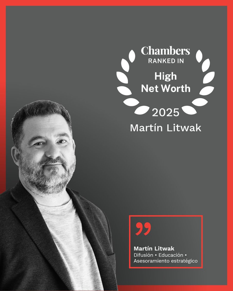 MartinLitwak's tweet image. Hace unas horas se anunció que fui incluido una vez más en el ranking de Chambers and Partners, uno de los más prestigiosos del mundo legal, y quería compartirlo con ustedes.

Pero este año también fue reconocida Enrica Casagrande, promovida durante 2025 como Socia de…