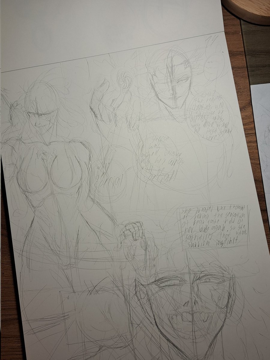 LeoTheArmada's tweet image. Been sketching for my mangas 5th chapter, and man, this A3 size paper on one hand is fantastic, on the other, its super hard to m9ve around. I hope i can get this 60-70 page chapter out beofre summer ends!