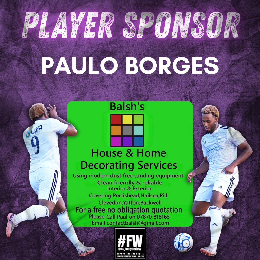 NandTFC's tweet image. A BIG thank you to Balsh&apos;s House &amp;amp; Home Decorating Services for sponsoring our powerful striker for this season Paulo Borges!
Balsh&apos;s House &amp;amp; Home is run by Paul Balshaw who is also The Swags club secretary for the last 7 years and provides a quality Decorating service for the…