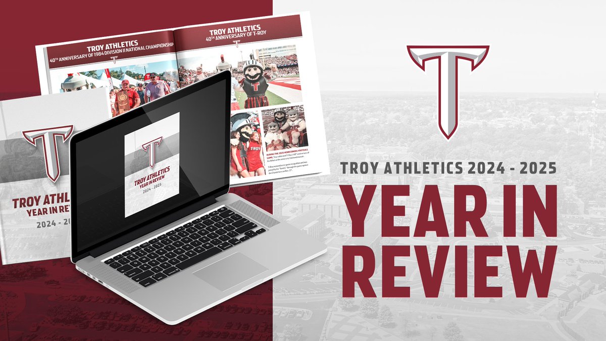 TroyAthletics's tweet image. 𝗧𝗥𝗢𝗬 𝗔𝗧𝗛𝗟𝗘𝗧𝗜𝗖𝗦 𝗬𝗘𝗔𝗥 𝗜𝗡 𝗥𝗘𝗩𝗜𝗘𝗪
Trojan Nation, the Troy Athletics 2024 2025 year in review is now available! Relive last year's excitement and achievements by clicking the link below, and see what's ahead!
📰TroyTrojans.com/YIR2425
#OneTROY⚔️