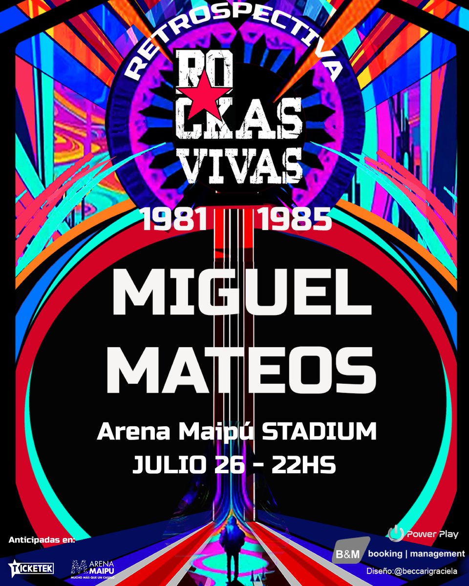TicketekAr's tweet image. 🎸 @miguelmateosok vuelve mañana a #Mendozaen el marco de su nueva gira que celebra el 40 aniversario de su álbum "Rockas Vivas"
🗓️ sábado 26 de Julio, 22Hs.
📍 @ArenaMaipu
🎫 Compra tus #Etickets en bit.ly/4o2UBr5