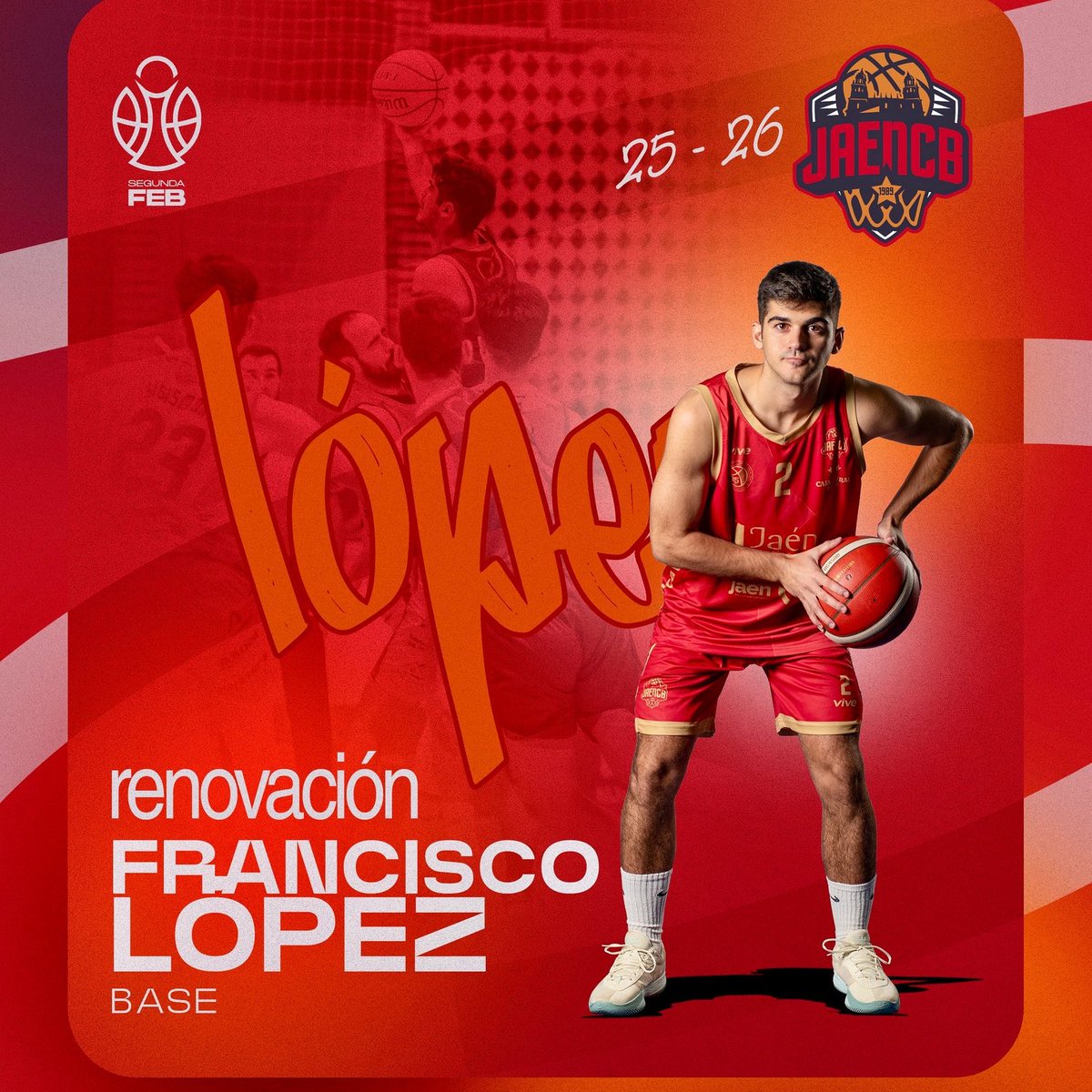 🚨 Mercado #SegundaFEB: Francisco José López seguirá formando parte del <a href="/jaen_cb/">Jaén Club Baloncesto</a> 

▶️ Visión, talento y compromiso para seguir siendo una pieza importante en el proyecto

🗓️  2003 | 📏 1,82 m.
⛹️‍♂️ Base | 🌍 Español

📝 Más información ⬇
feb.es/2025/7/25/balo…