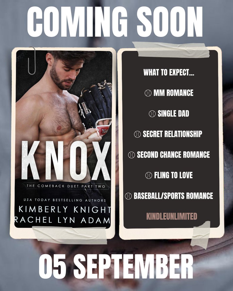 mags_louise's tweet image. โพ Cover Reveal โพ
KNOX, Comeback Duet Book 2, by Kimberly Knight & Rachel Lyn Adams releasing 9/5!
#PreOrderNow
a.co/d/dLA7v51
#Knox #TheComebackDuet #CoverReveal #ComingSoon #BookTwitter #MMRomance #TheAuthorAgency #PreOrderNow @rachellynadams2 @Author_KKnight