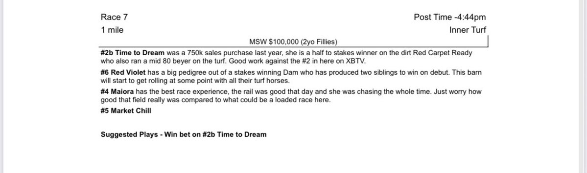 Paddock_Prince's tweet image. Time to Dream about wins easy for the 5th top pick winner on the card. That’s why you watch the works 👑