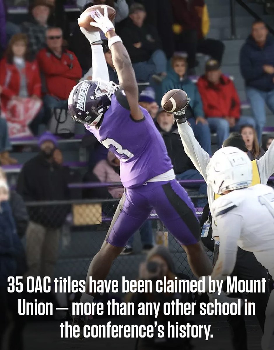 FloCollegeFB's tweet image. Look out for the Purple Raidersπ
Mount Union is the most dominant D3 football program in the nation!
@OHAthleticConf | @MountUnionFB | @purpleraiders | #OACfb