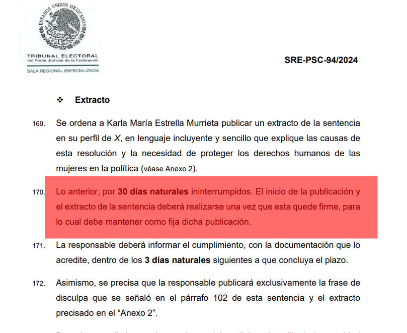 taller2006's tweet photo. El Diputado Gutierrez Luna (esposo de DATO PROTRGIDO) salió esta mañana a mentir abiertamente al decir que el TEPJF en susentencia "no dice que Karla Estrella tiene que pedir disculpas por durante 30 días". 
Le presento la sentencia infame y humillante del Tribunal Electoral del Poder Judicial de la Federación en contra de una ciudadana sin FUERO.
