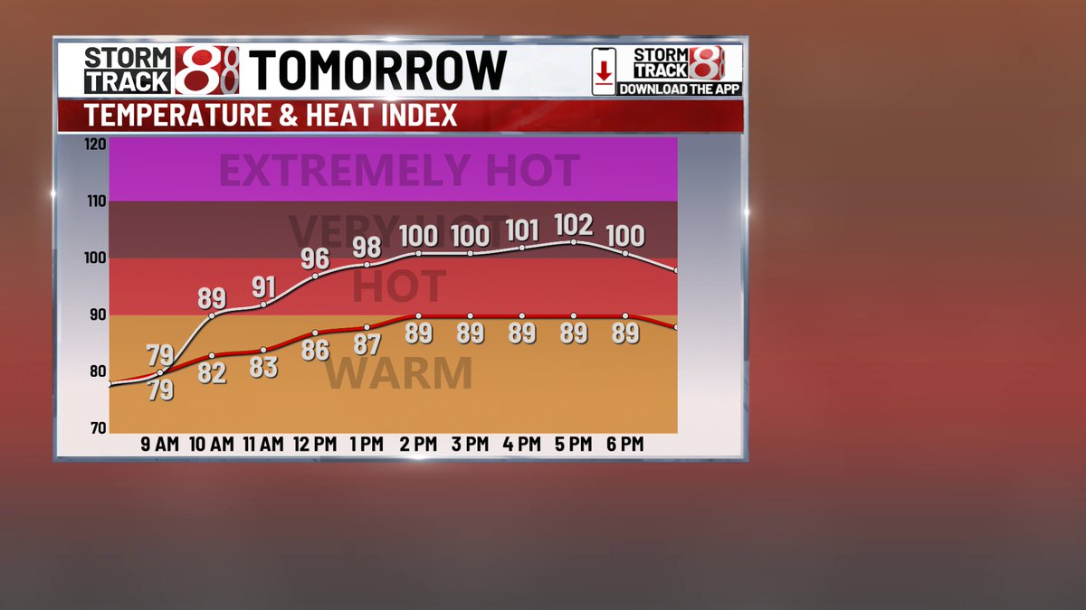 RyanMorseWx's tweet image. Pit of misery hangs onto us through the last weekend of July.
90s, high dew points, triple digit heat indices with sct'd showers/storms SAT and SUN. Some of the pop-ups SAT could be stronger with 40+ MPH gusts.
May also have a decaying storm complex SAT night.