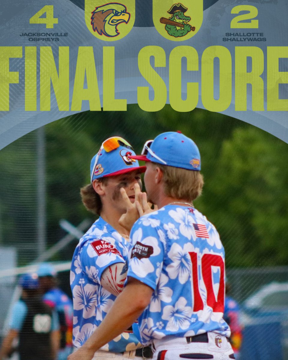 ONSLBaseball's tweet image. 🦅 STILL SOARING 🦅

The Jacksonville Ospreys hold off a late charge from the Shallywags to win 4-2. They will host the Oak Island Loggerheads in the Coastal Divisional Championship tomorrow!

#ThisIsONSL
