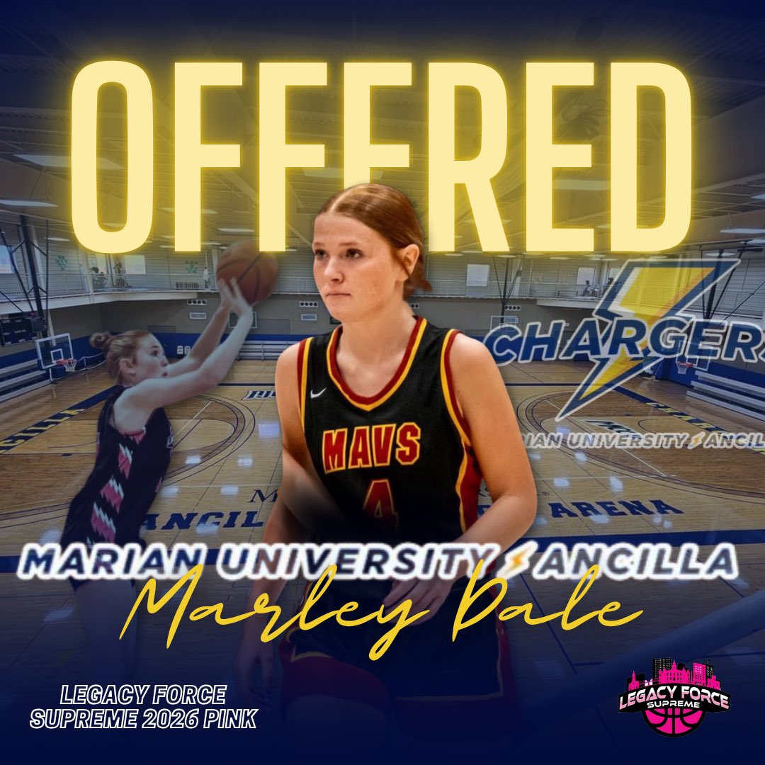 Marley Dale (@marleyd04) on Twitter photo After a great visit and talk with Coach Gould, I am blessed and grateful to have received an offer from Marian Ancilla <a href="/MU_AncillaWBB/">Marian University - Ancilla WBB</a> <a href="/LegacySupreme26/">Legacy Supreme 2026</a> <a href="/Lady_Mavs_Bball/">Lady Mavs Basketball</a> After a great visit and talk with Coach Gould, I am blessed and grateful to have received an offer from Marian Ancilla <a href="/MU_AncillaWBB/">Marian University - Ancilla WBB</a> <a href="/LegacySupreme26/">Legacy Supreme 2026</a> <a href="/Lady_Mavs_Bball/">Lady Mavs Basketball</a>