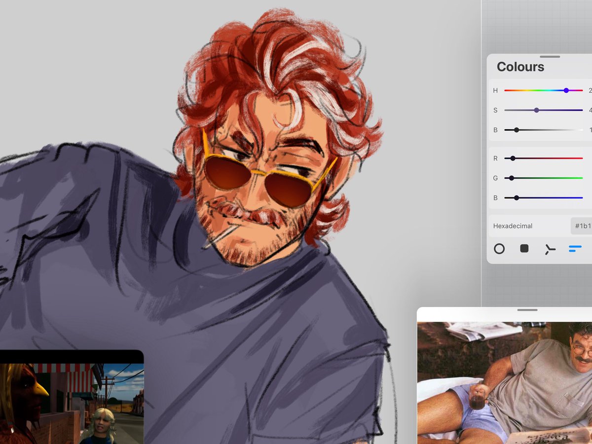 Eldritch_Toast's tweet image. Harry with a stache