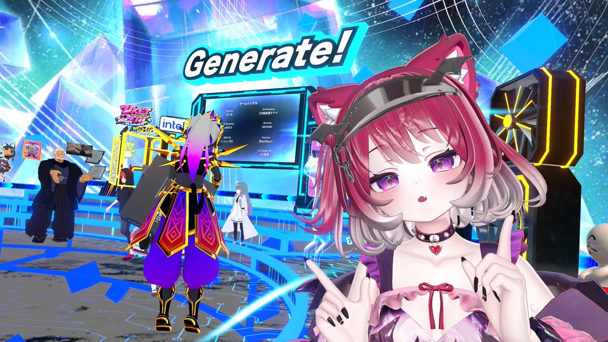 macaronix_VRC's tweet image. 開場前からintelのインスタンスにお邪魔して現地配信で遊んでた一般人です📹
すごく立体的に見える平面のディスプレイ置いてるらしい
みんな第一声、ほぼ「現地暑い」でしたw
しっかりお水飲んでね!!
#VketReal #インテルVket