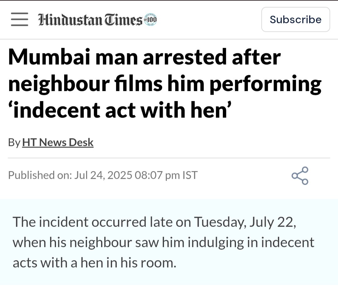 YourCoolDady's tweet image. Great 🕉 🛕 Tradition 🤦🤦
45 year old RAJENDRA RAHATE raped a HEN..
Seriously. What's wrong with these people?Lizards, Goats, Cows and now even Chicken aren't spared.
