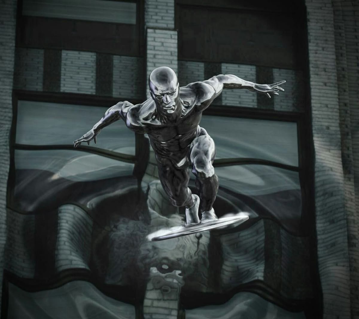 TavernaMarvel's tweet image. Doug Jones, ator do Surfista Prateado de 2007, recriando a pose do personagem durante a Premiere Mundial de 'QUARTETO FANTÁSTICO: PRIMEIROS PASSOS'.