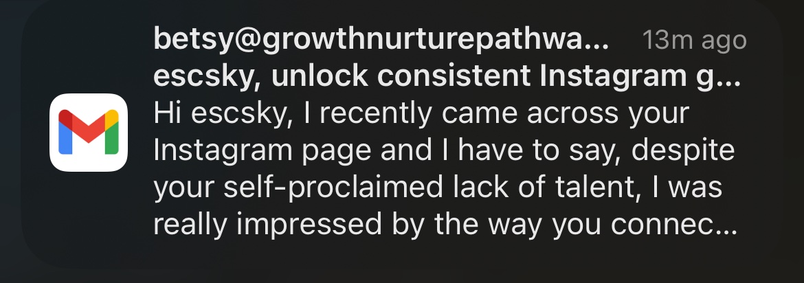 kind of obsessed with this spam email’s gall
