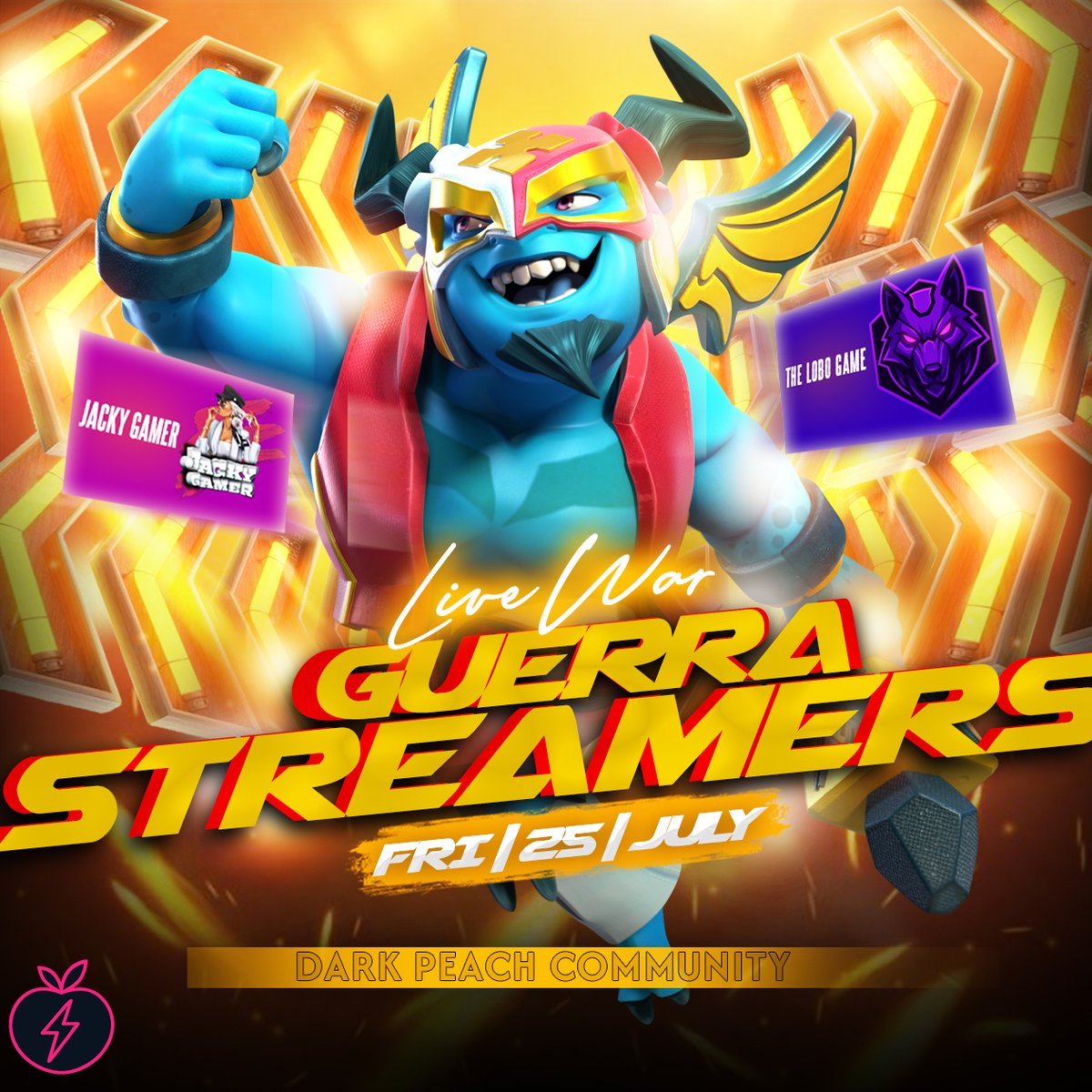 GRAN GUERRA AMISTOSA ⚔️

Entre nuestros Streamers oficiales ✅

Twitch 🟣
twitch.tv/the_lobo_game

Tiktok  ⚫️
tiktok.com/@jackyy0318?t=…