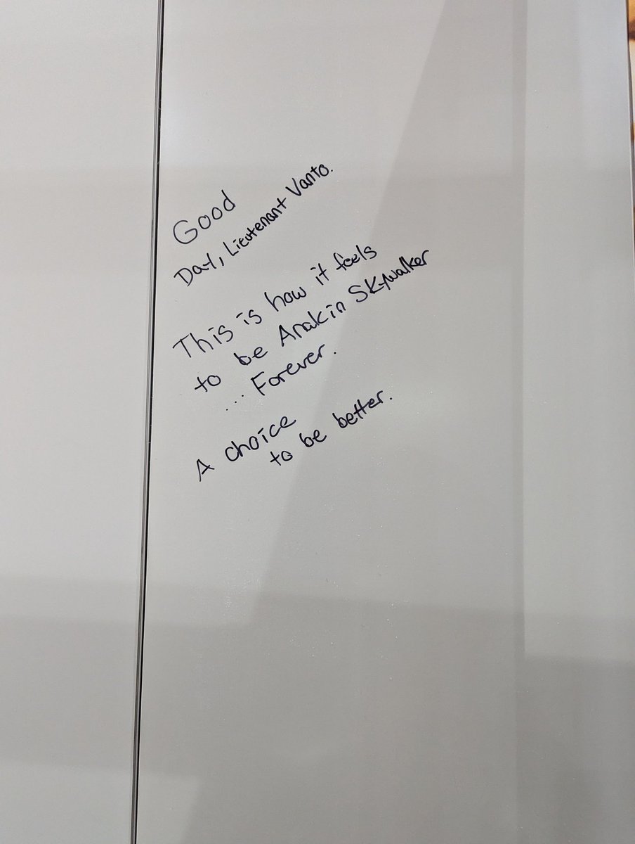 DarthInternous's tweet image. The inside of our booth has these blank walls so I started writing book quotes, for no reason.
Lots of room to cover. What else should go on the wall? #SDCC I'll add to the tapestry.