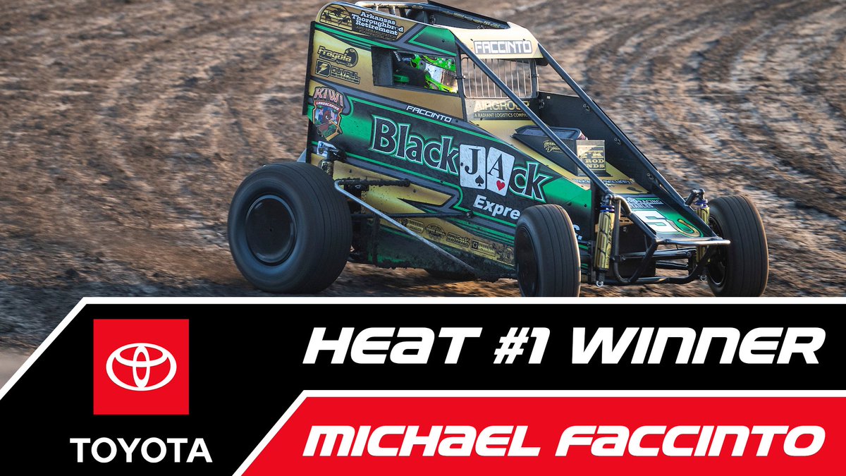 Xtreme Outlaw Midget Series (@xtreme_outlaw) on Twitter photo ๐ <a href="/MichaelFaccinto/">Michael Faccinto</a> wins <a href="/Toyota/">Toyota USA</a> Heat 1!
2. <a href="/ChaseMcDermand/">Chase McDermand</a>
3. <a href="/Cannon_mac08/">Cannon McIntosh</a>
4. <a href="/Gavin_Miller97/">GMillerRacing</a>
5. Brandon Carr
6. Hayden Wise
7. Matt Sherrell
8. Jacob McFarlin ๐ <a href="/MichaelFaccinto/">Michael Faccinto</a> wins <a href="/Toyota/">Toyota USA</a> Heat 1!
2. <a href="/ChaseMcDermand/">Chase McDermand</a>
3. <a href="/Cannon_mac08/">Cannon McIntosh</a>
4. <a href="/Gavin_Miller97/">GMillerRacing</a>
5. Brandon Carr
6. Hayden Wise
7. Matt Sherrell
8. Jacob McFarlin