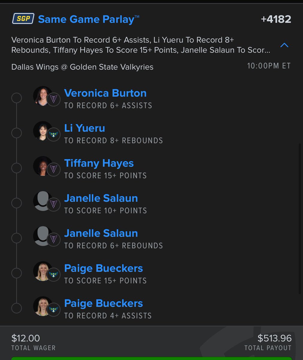 FanduelGuru777's tweet image. WNBA SUPER LOTTO - 7 legs +4182
account.sportsbook.fanduel.com/sportsbook/add…