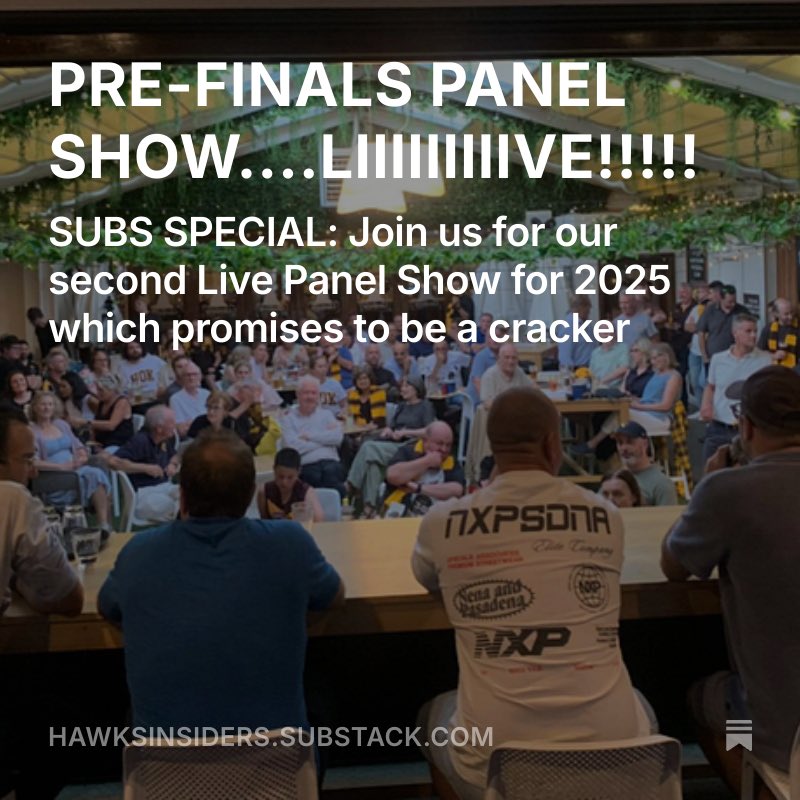 HawksInsiders's tweet image. Only 100 tickets available for our pre-finals panel show. This WILL be sold out and no more tickets will be available. Get the details and book now to avoid disappointment - we cannot wait to see you there!

LINK: shorturl.at/tcp01