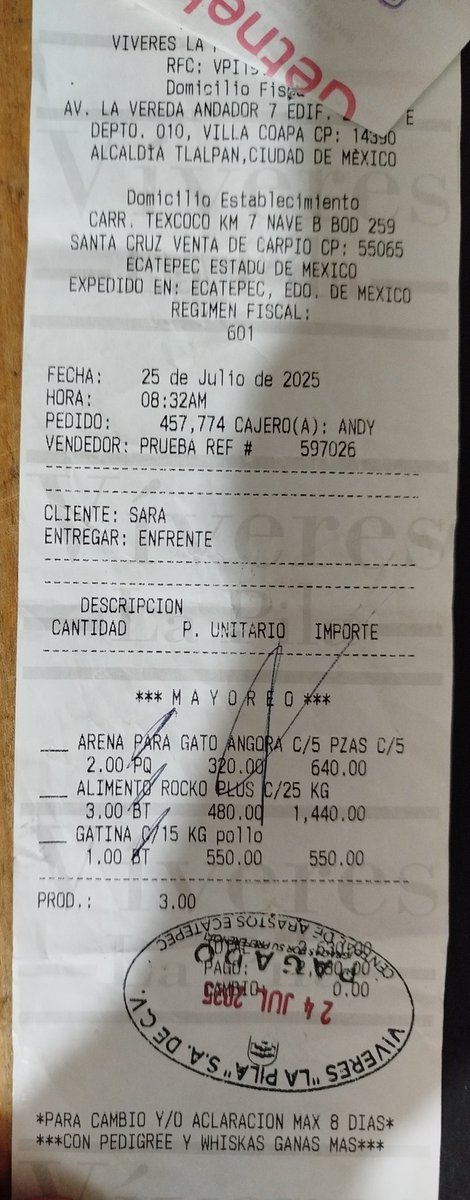 Muchísimas gracias! por su 
apoyo🙏 se compró alimento para 6 días y arena gracias de verdad calcule mal y no aparte lo que debo en la veterinaria $500😰 fueron $150 del taxi gracias 🙏
