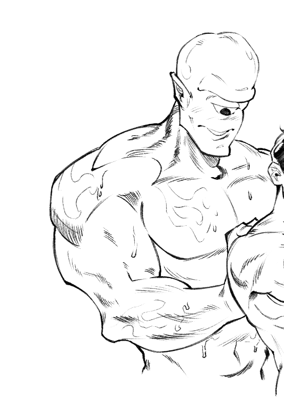 blincheeky's tweet image. god bless that one frequent commissioner who consistently gives me gay pairings ive never heard of + homoerotic prompts so i can have some practice lol have some muscles