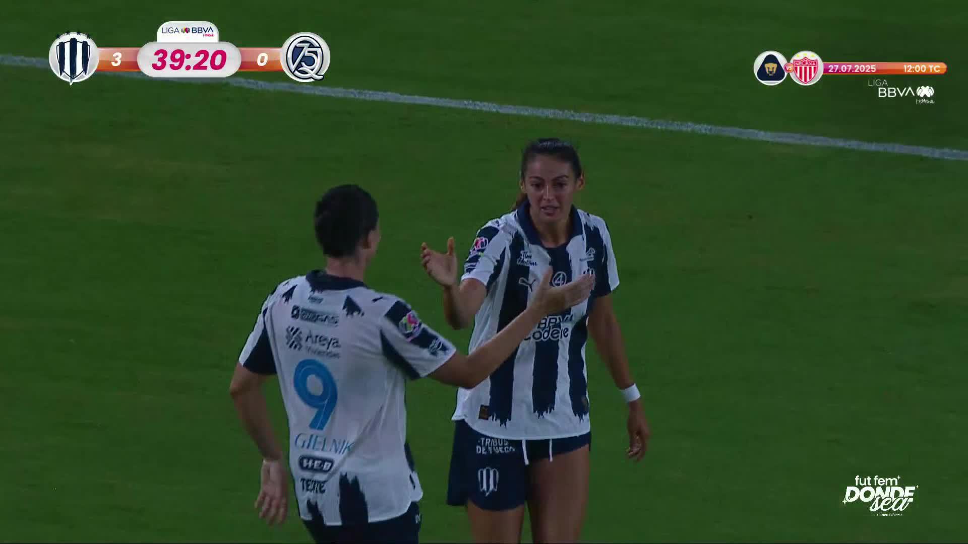 ¡Uuuuuf, qué gol de @Rayadas! 🔥@cburky777 firma doblete y el tercero de las locales. 🤩#FutFemDondeSea #LigaBBVAMXFemenil
