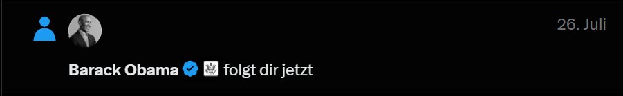 Thank you very much for following me Mr. Obama 😊