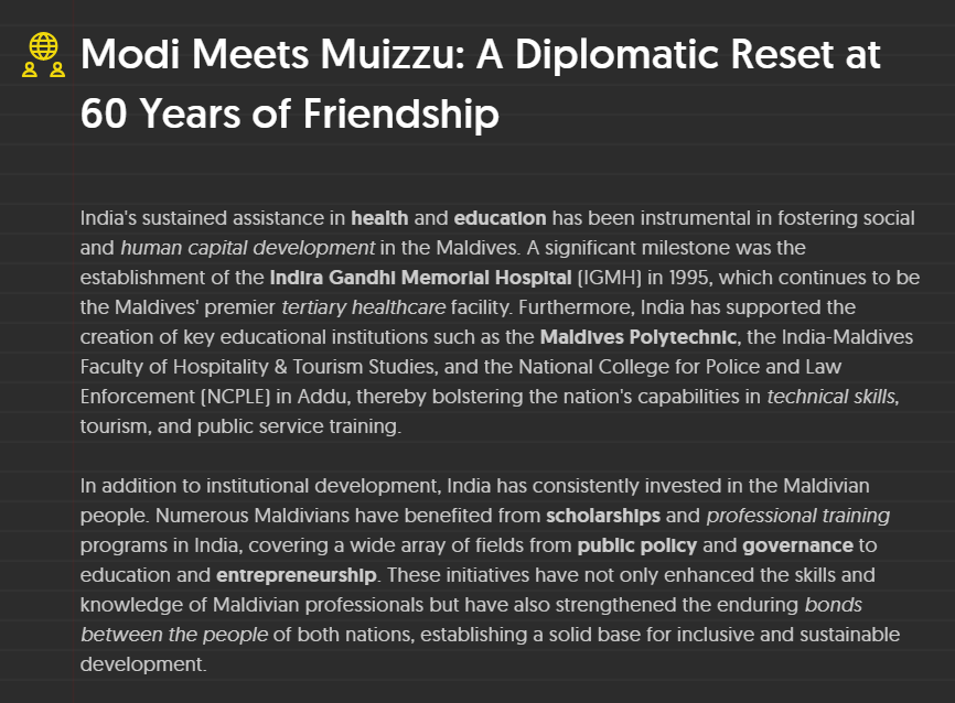 _mohamedimad's tweet photo. During his state visit, PM #Modi reinforced the 60-year-strong #India–#Maldives partnership through a $565M credit line, #defense cooperation, infrastructure inaugurations, #digital and #economic agreements, & a shared #vision for regional prosperity. #Vision2040
#VisitMaldives https://t.co/5WHGFruOfn