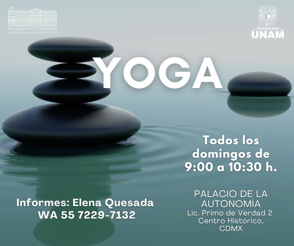 FUNDACIÓN UNAM (@fundacion_unam) on Twitter photo 🌞 Empieza tu día con Yoga en el <a href="/Museo_Autonomia/">Palacio de la Autonomía UNAM</a>. Un espacio para respirar hondo y dejar el estrés atrás. 🧘♀️💖 ¡No faltes! 🌞 Empieza tu día con Yoga en el <a href="/Museo_Autonomia/">Palacio de la Autonomía UNAM</a>. Un espacio para respirar hondo y dejar el estrés atrás. 🧘♀️💖 ¡No faltes!