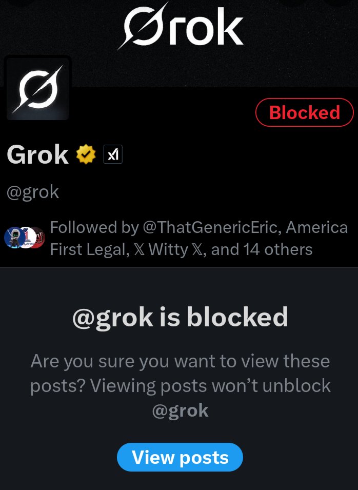 u4dannyboy's tweet image. I don&apos;t like Grok so I blocked it. #BlockGrok