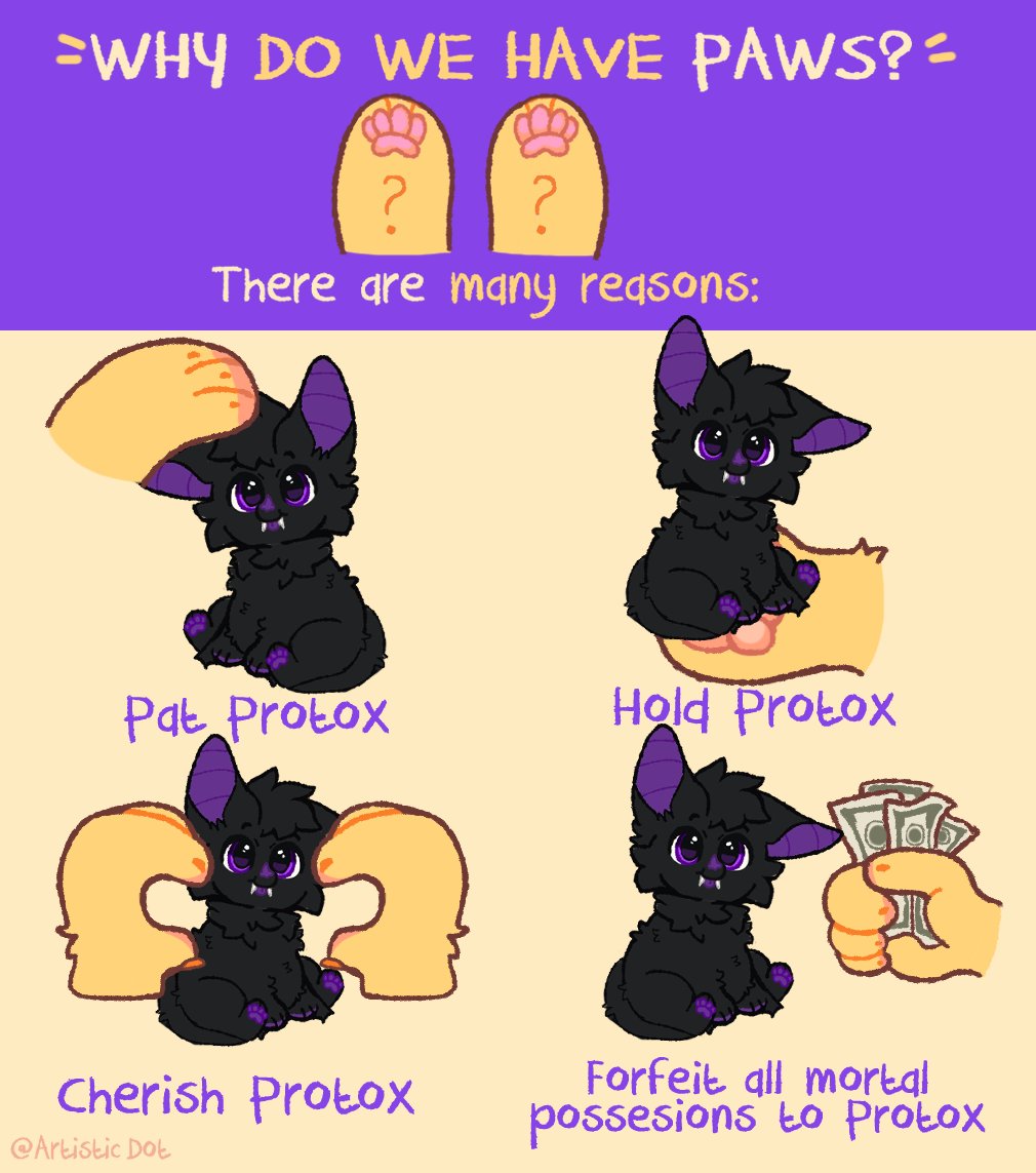 artistic_dot's tweet image. Why do we have paws? Meme YCH🐾 for Protox!