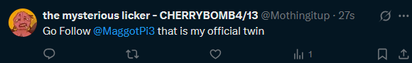 MaggotPi3's tweet image. OMG??????? /P[OS POOS POS POS OMG OMG OMGF WWIHH WHAAAA , THE FOLLOW BACK WAS INSANE BUYT THIS IS SO FUCKIKNG AWSOME ,,, TY TWIN