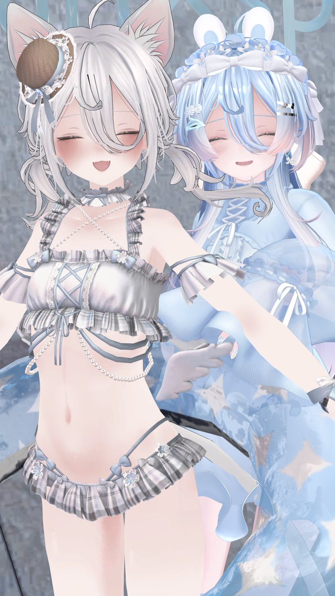 marum_vrc's tweet image. 遅くなっちゃったけどVketのむむすちゃん見つけた～！水着かわいいかわいい☺️☺️#mumus3d
