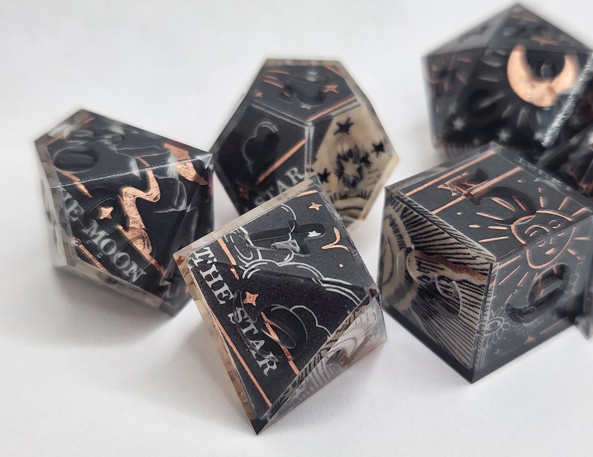 Sinnamon_Dice's tweet image. Celestial Deck Dice Set is Back!!
#dnd #ttrpg #handmadedice #dice #dungeonsanddragons