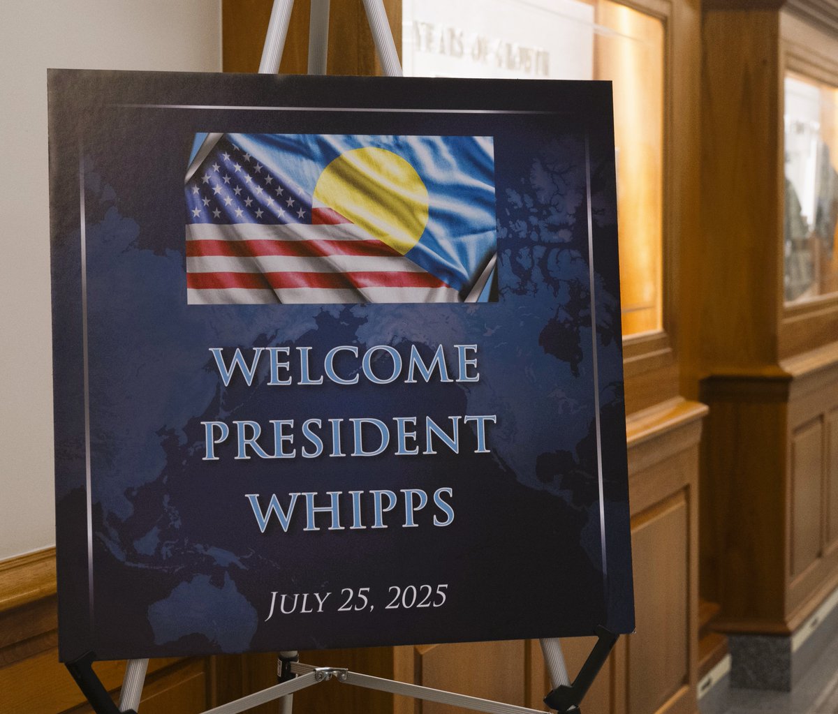 I was pleased to host the President of Palau, Surangel Whipps Jr., at the Pentagon today to discuss ways to strengthen our bilateral relationship. Palau is a vital partner, and we look forward to expanding our defense relationship to realize peace through strength in the