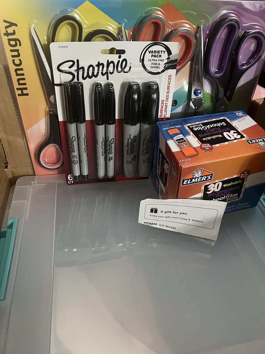 teaching_bliss's tweet image. HUGE thank you to two generous, kind donors. I can now start labeling supplies and notebooks and organizing small-group activities. Ready for school to start in 2 weeks. Pretty sure I cried for 5 mins. I didn’t think anyone was seeing my posts. 🥹