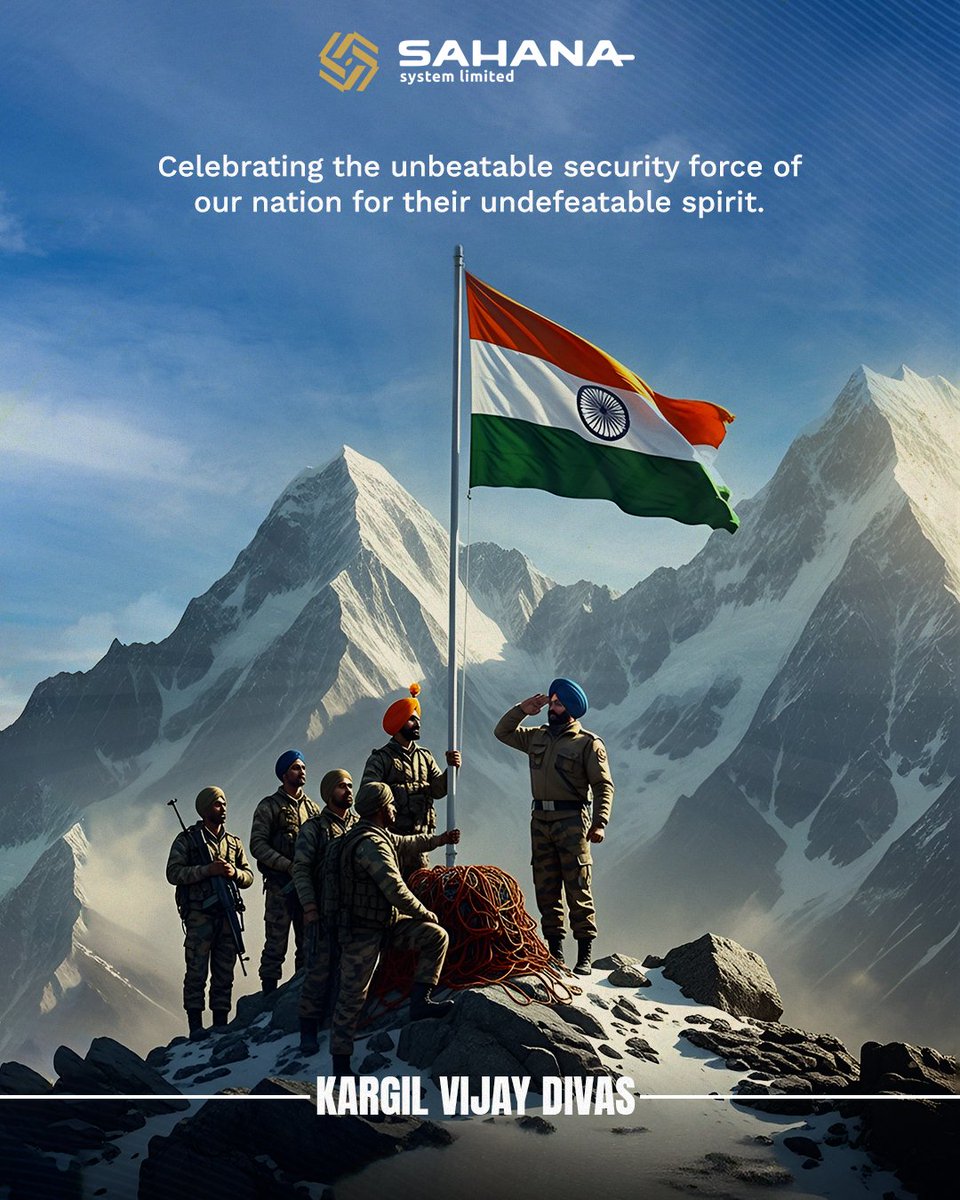 Remembering the brave hearts of our country who put forth their selfless service for the safety and security of their fellow country men.
.
.
.
.
#sahanasystemlimited #KargilVijayDiwas #SaluteToOurHeroes #Pride #IndianArmy #india