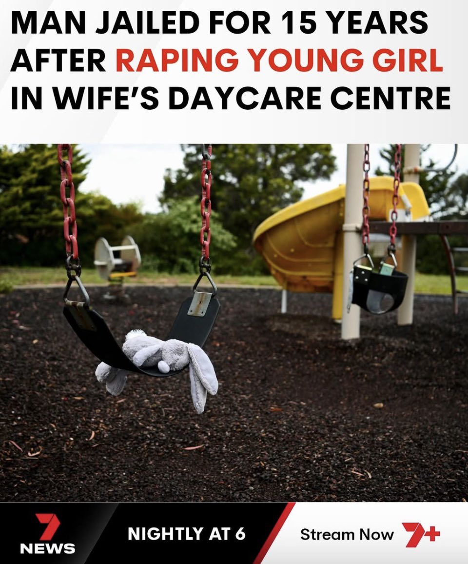 🔥 Man jailed for 15 years after repeatedly raping seven-year-old girl at wife’s daycare centre in Point Cook, Victoria.

Victoria, The Ped*phile State.