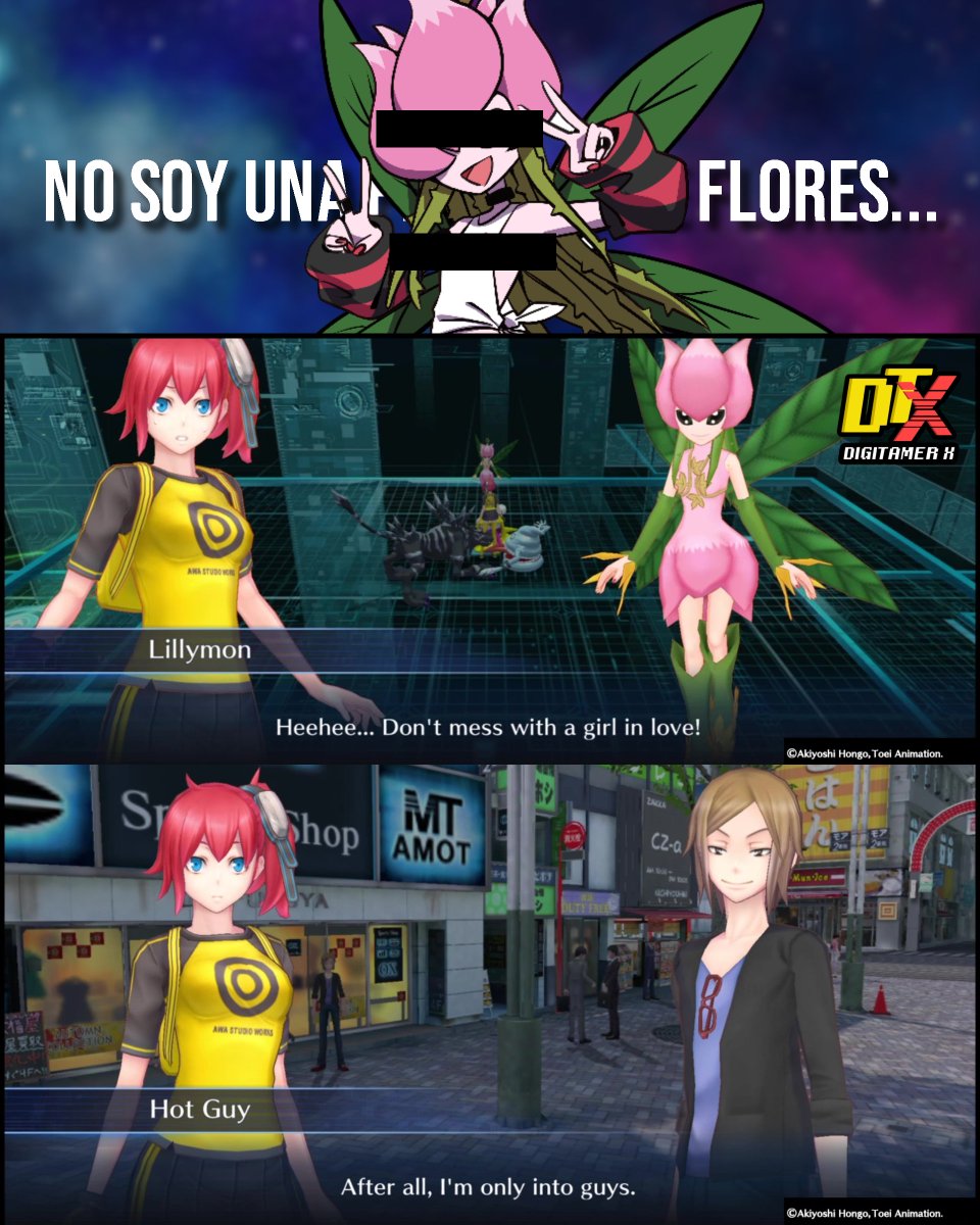DigitamerX's tweet image. ❗️ #DatosDigimon Random hasta que consiga novia #43

🌸 Las fotos de #Lilymon... &quot;I&apos;m Not a Flower Person...&quot;
En el juego #DigimonStoryCyberSleuth hay una misión titulada &quot;I&apos;m Not a Flower Person...&quot; que comienza cuando un chico acude a ti muy confundido: 
#Digimon