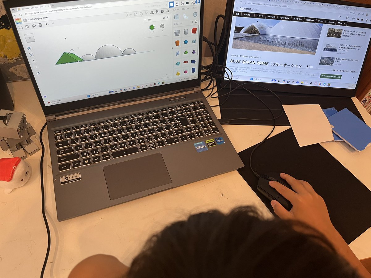 ISSA26640's tweet image. 展示内容が印象的だったブルーオーシャンドームはtinkercad @tinkercad で作ります。マイクラで作りますが、外の水の感じはPC版で作ると綺麗にできそうです。
#大阪・関西万博
#EXPO2025
#ブルーオーシャンドーム
#マイクラでパビリオンを作る