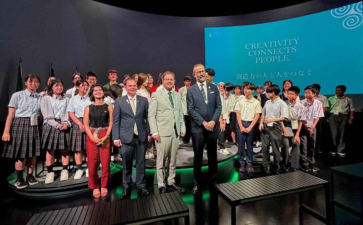 IEAmbJapan's tweet image. Minister Lawless was at EXPO Osaka, meeting the Young Scientist winners. He also was briefed on Japan’s high tech research visiting the Fugaku supercomputer at RIKEN Kobe.