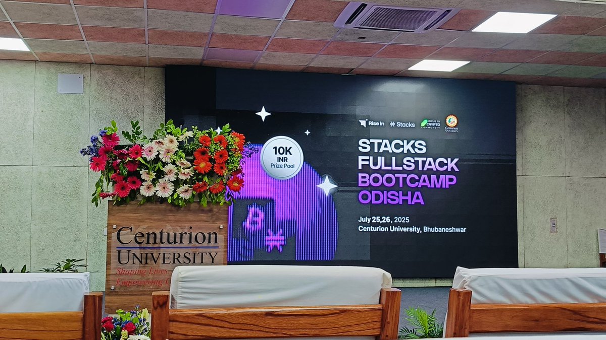 DibyadishaSahoo's tweet photo. Day 1 STACKS Fullstack Bootcamp 🚀Organized by @riseinweb3  @campustocryptob
at Centurion University, Bhubaneswar.
From hands on sessions to amazing mentors and vibrant networking--the energy here is unmatched!
#Web3 #Blockchain #TechTwitter #FullstackBootcamp #Developerjourney https://t.co/eRZw9IWAak