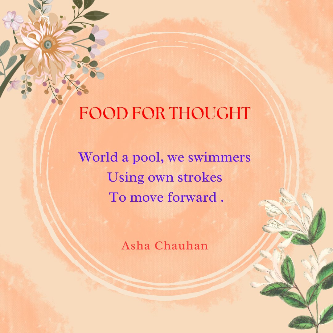 AshaChauhanT's tweet image. World a pool, we swimmers
Using own strokes
To move forward
Morning reborn
With each step
Together let's enjoy the splash
#vss365 #moonmystic #amatory