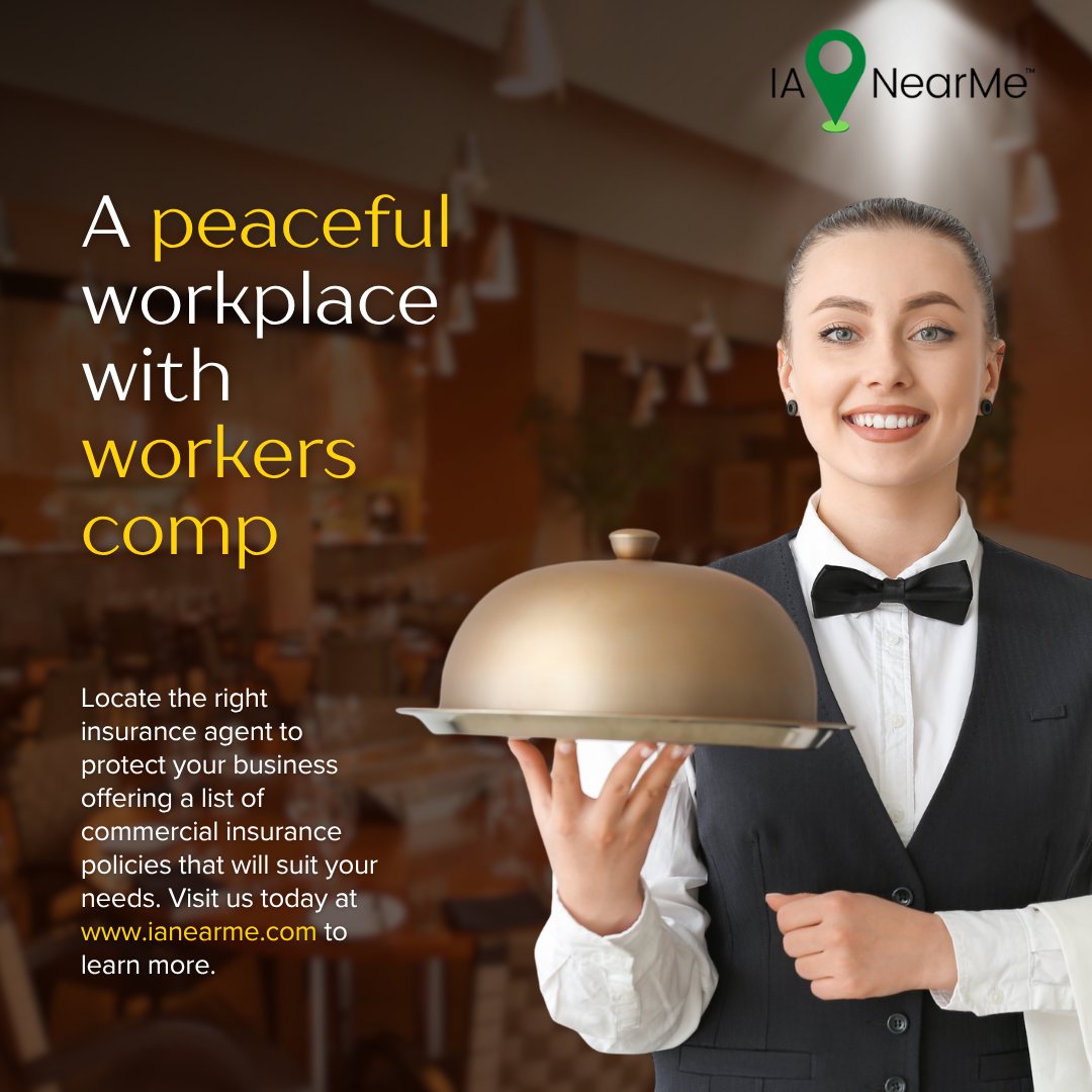 A peaceful workplace starts with protection. 🧘‍♂️ With workers comp insurance, you can safeguard your team and your business from unexpected injuries or accidents. Find trusted local agents who can guide you—only on IA Near Me. Visit us at ianearme.com.