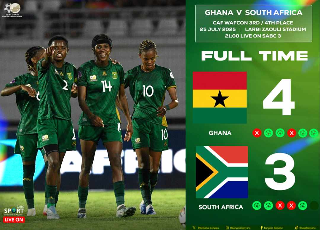 Better luck next time South Africa, and congratulations to Ghana for finishing 3rd in the WAFCON 2024, you fought a good fight
#banyanabanyana